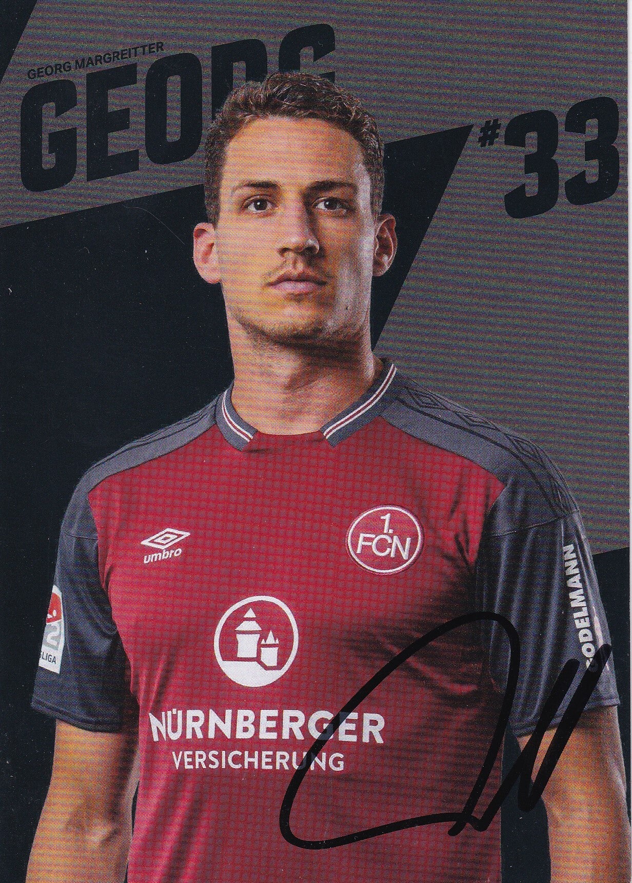 Georg Margreitter / 1.FC Nürnberg / Autogrammkarte 2017