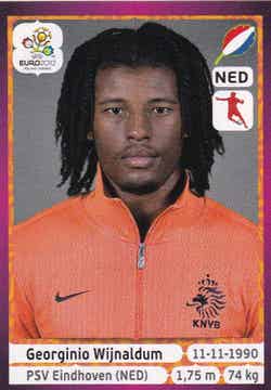 Georginio Wijnaldum - Holland - Panini EM 2012 - Basis Bild - Nr. 183