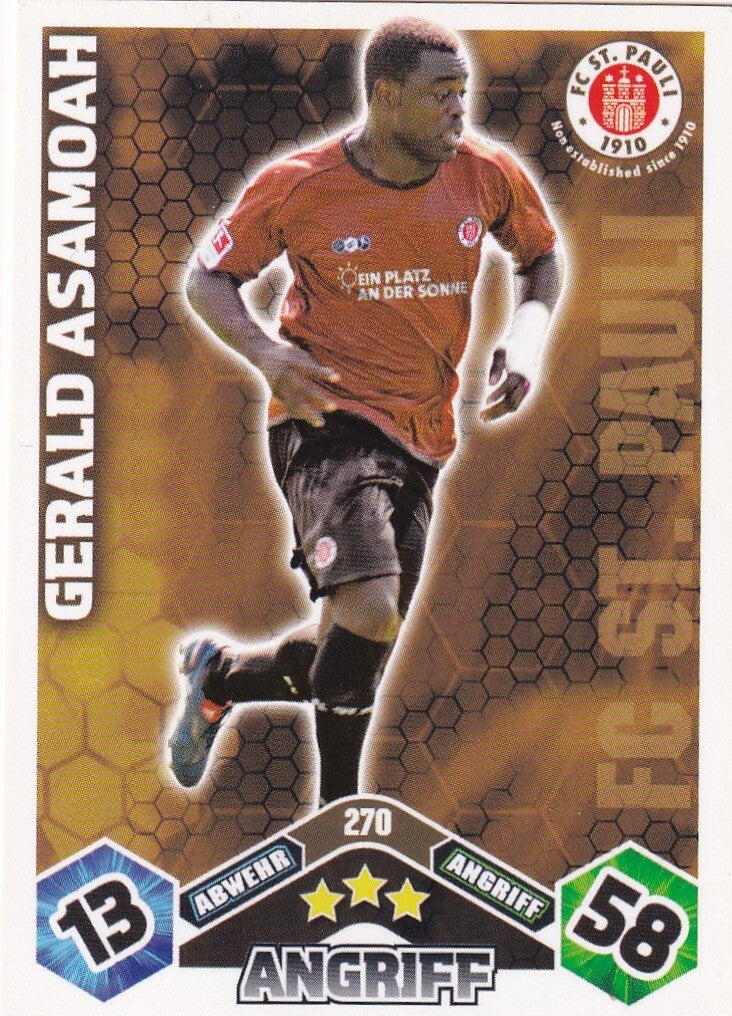 Gerald Asamoah - FC St. Pauli - Topps Match Attax 2010 - Basis Karte - Nr. 270
