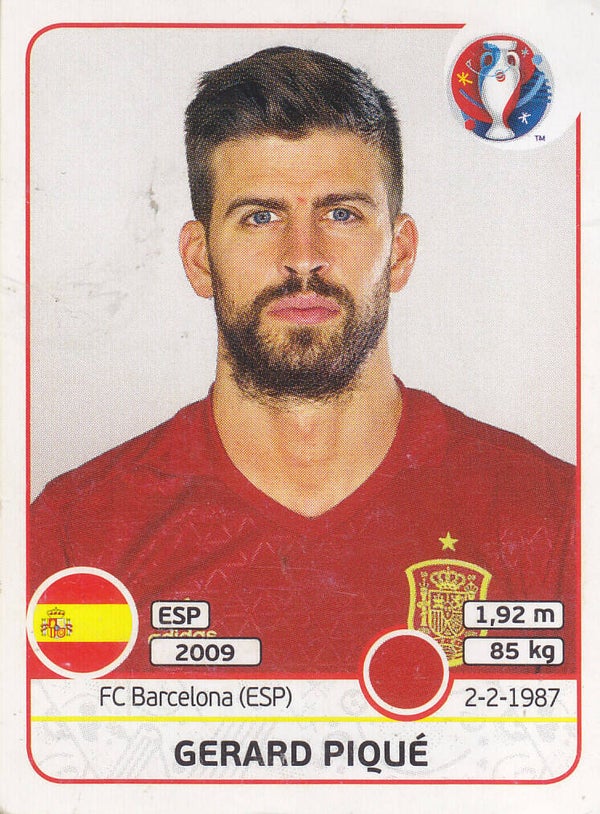 Gerard Pique / Spanien / Panini EM 2016 / Basis Bild / Nr.356