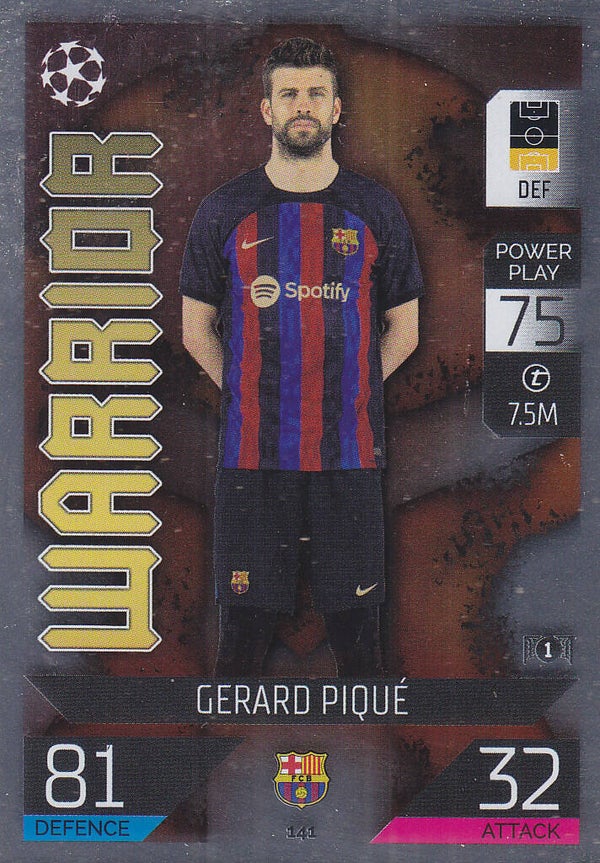 Gerard Pique - FC Barcelona - Topps Champions League 2022 - Warrior - Nr. 141