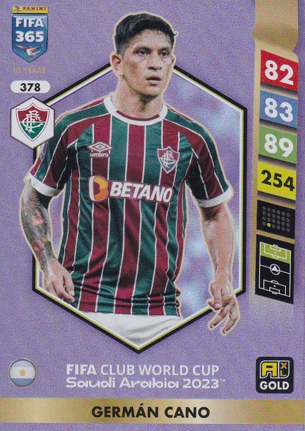 German Cano / Fluminense Rio de Janeiro / Panini Fifa 365 Jahr 2025 / Gold / Fifa Club WM 2023 / Nr. 378