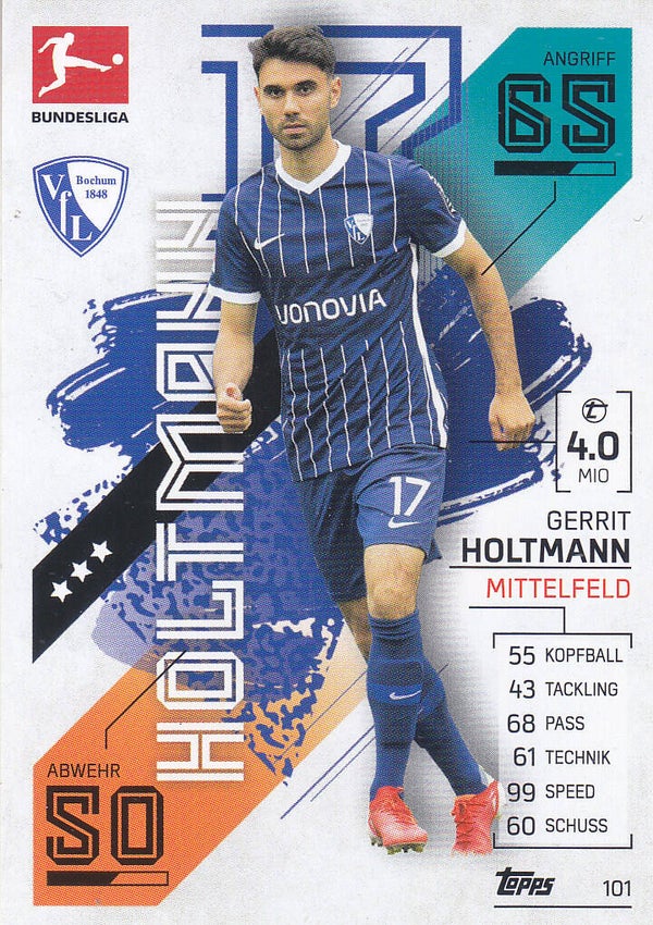 Gerrit Holtmann / VFL Bochum / Topps Match Attax 2021 / Basis Bild / Nr.101