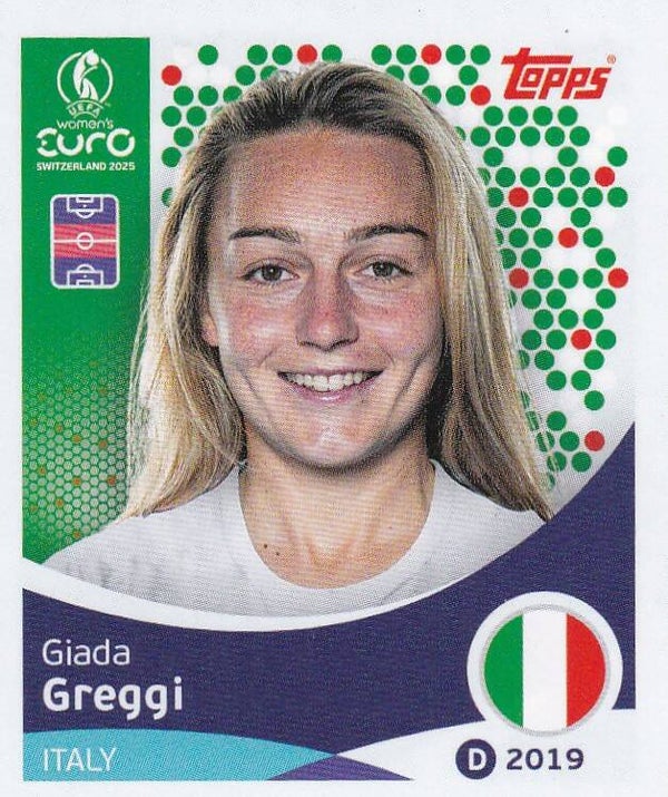Giada Greggi - Italien - Topps Frauen EM 2025 - Basis Bild - Nr. 151