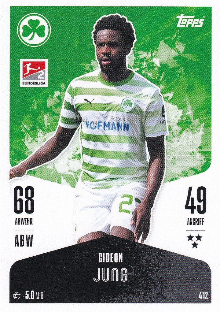 Gideon Jung / SpVgg Greuther Fürth / Topps Match Attax 2024 / Basis Karte / Nr. 412