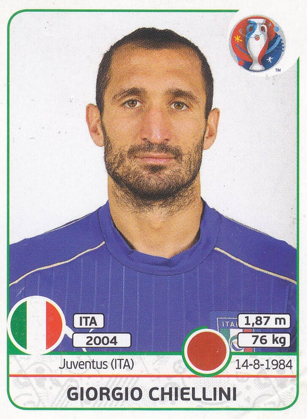 Giorgio Chiellini - Italien - Panini EM 2016 - Basis Bild - Nr. 500