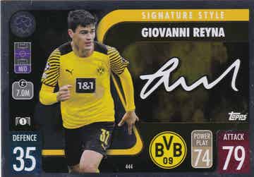 Giovanni Reyna / Borussia Dortmund / Topps Champions League 2021 / Signature Style / Nr. 444