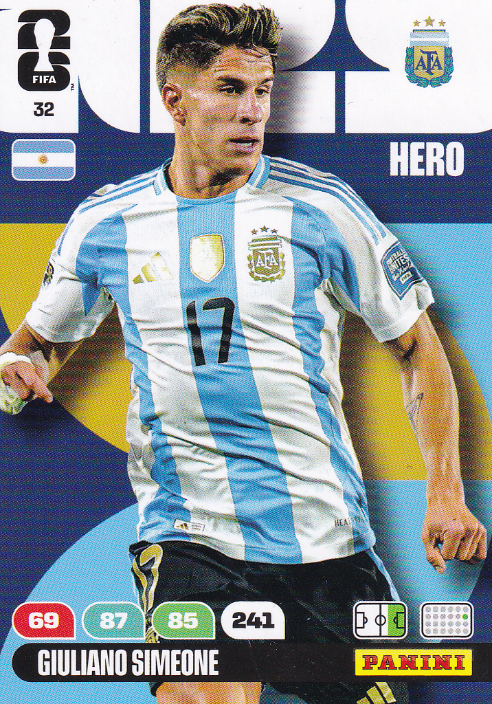 Giuliano Simeone - Argentinien - Panini WM 2026 - Hero - Nr. 32