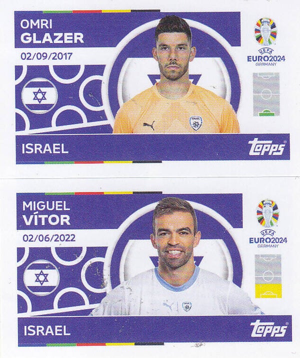 Omri Glazer & Miguel Vitor / Israel / Topps EM 2024 / Doppelbild / Nr. ISR 2 ISR 3