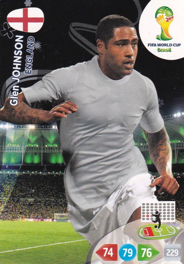 Glen Johnson - England - Panini WM 2014 - Basis Karte - Nr. 132