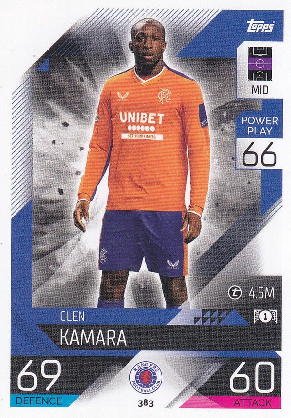 Glen Kamara / Glasgow Rangers / Topps Champions League 2022 / Basis Karte / Nr. 383