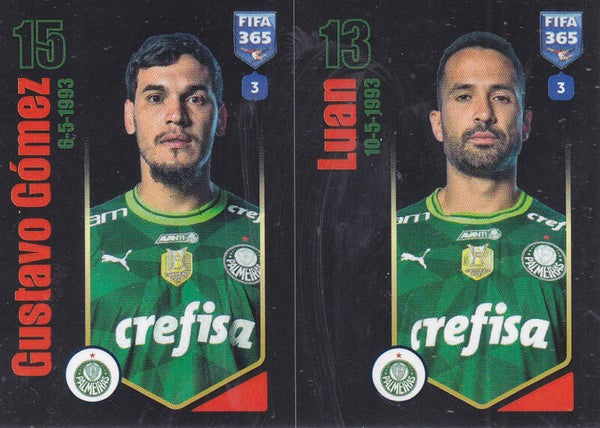 Gustavo Gomez & Luan / Palmeiras / Panini Fifa 365 Jahr 2024 / Doppelbild / Nr. 40a 40b