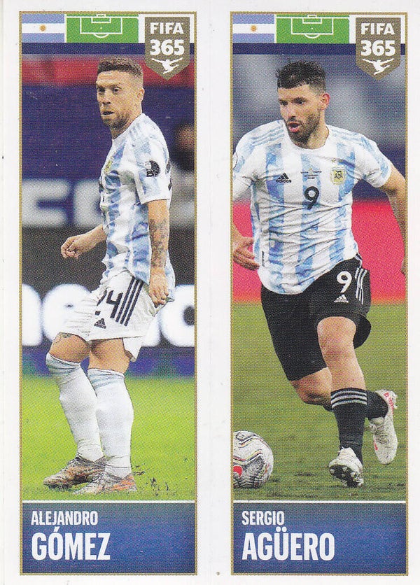 Alejandro Gomez & Sergio Agüero Argentinien Doppelbild Nr.347a 347b