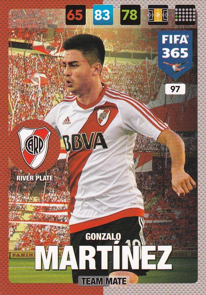 Gonzalo Martinez / River Plate / Panini Fifa 365 Jahr 2017 / Team Mate / Nr. 97