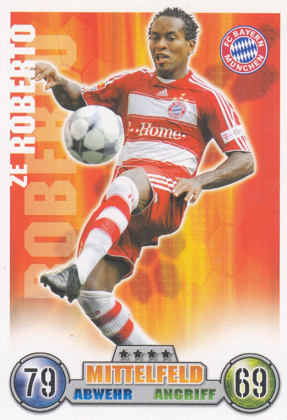 Ze Roberto / FC Bayern München / Topps Match Attax 2008 / Basis Karte / Nr.266