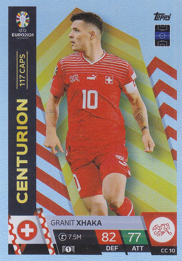 Granit Xhaka / Schweiz / Topps EM 2024 / Centurion Silber / Nr. CC 10