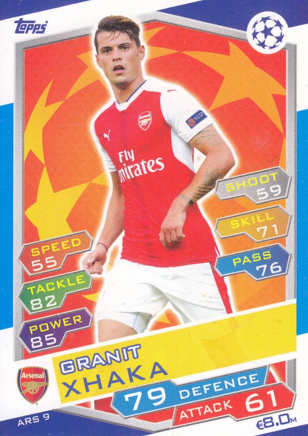 Granit Xhaka / Arsenal London / Topps Champions League 2016 / Basis Karte / Nr. ARS 9