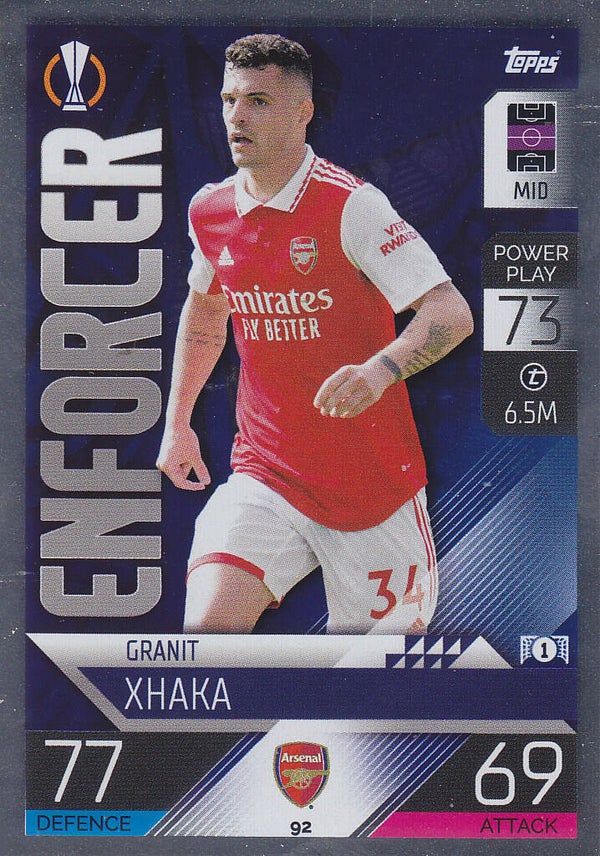 Granit Xhaka / Arsenal London / Topps Champions League 2022 / Enforcer / Nr. 92