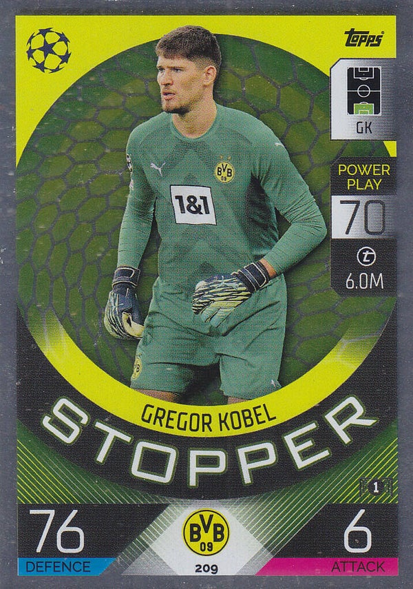 Gregor Kobel / Borussia Dortmund / Topps Champions League 2022 / Stopper / Nr.209