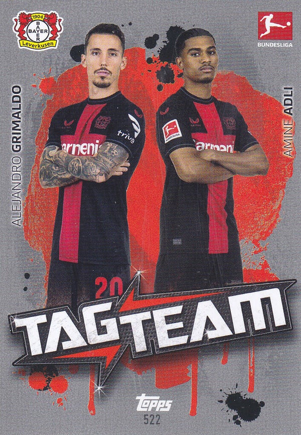 Alejandro Grimaldo & Amine Adli / Bayer Leverkusen / Topps Match Attax Extra 2023 / Tag Team / Nr.522
