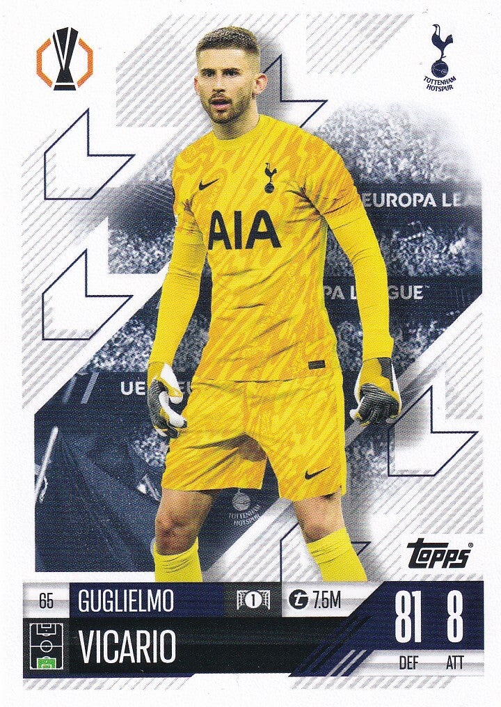 Guglielmo Vicario / Totenham Hotspur / Topps Champions League 2024 / Basis Karte / Nr. 65