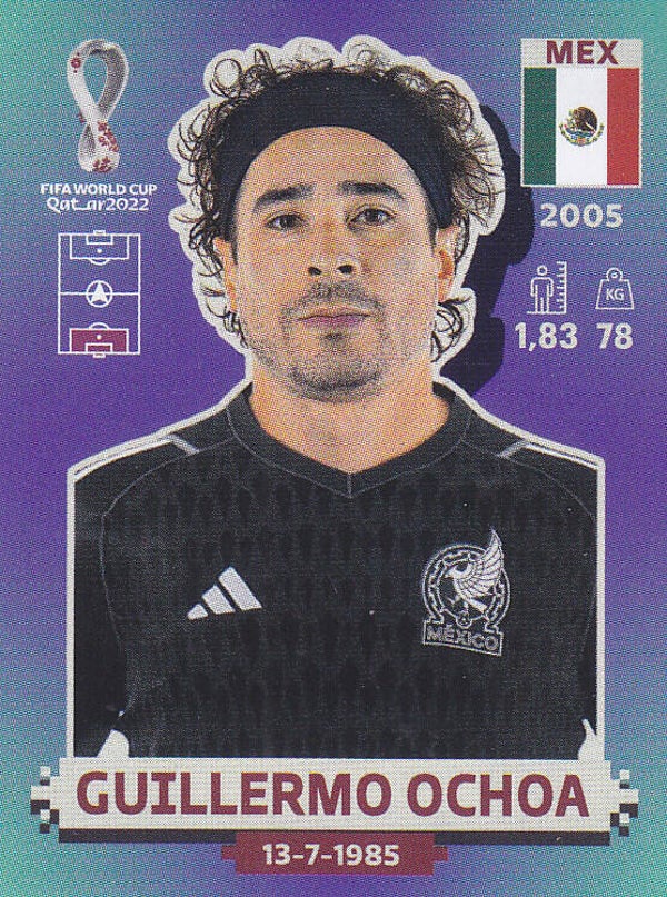 Guillermo Ochoa / Mexico / Panini WM 2022 / Basis Bild / Nr. MEX 3