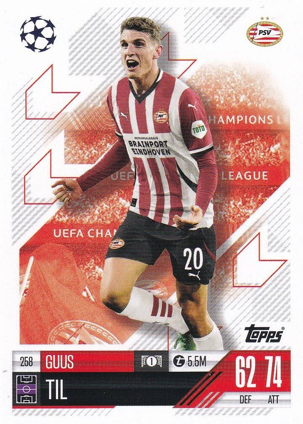 Guus Til / PSV Eindhoven / Topps Champions League 2024 / Basis Karte / Nr. 258