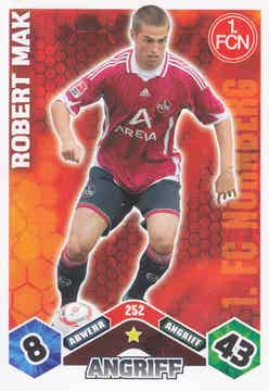Robert Mak / 1.FC Nürnberg / Topps Match Attax 2010 / Basis Karte / Nr. 252