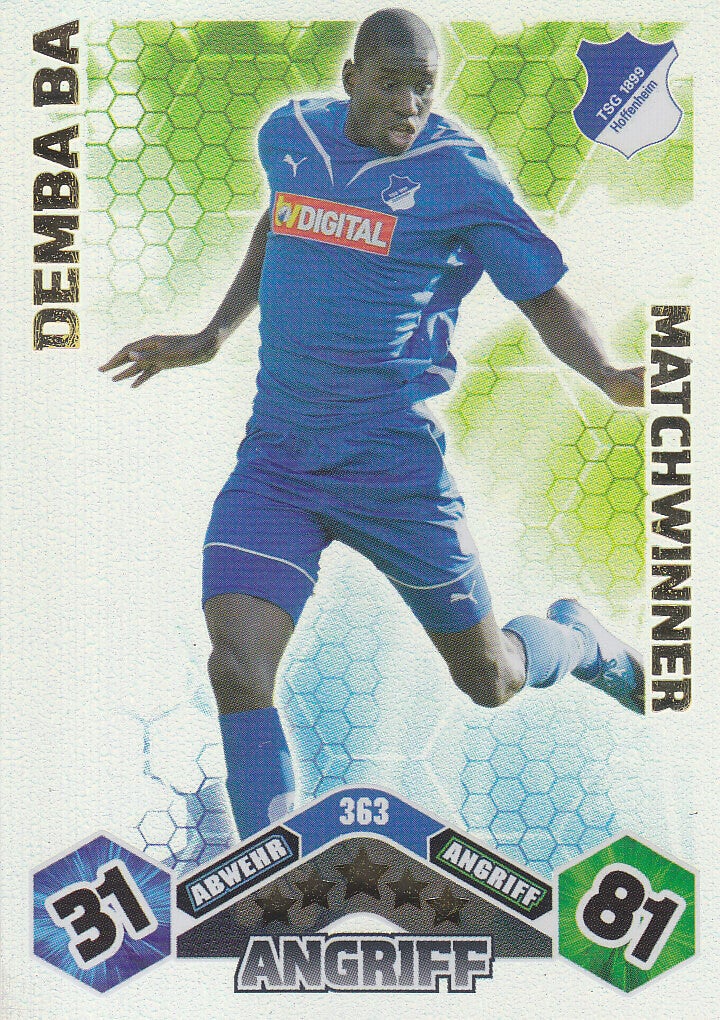 Demba Ba / TSG Hoffenheim / Topps Match Attax 2010 / Matchwinner / Nr. 363
