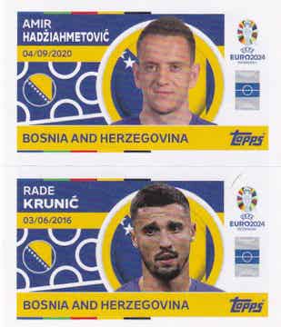 Amir Hadziahmetovic & Rade Krunic / Bosnien Herzegowina / Topps EM 2024 / Basis Doppelbild / Nr. BIH 10 BIH 11