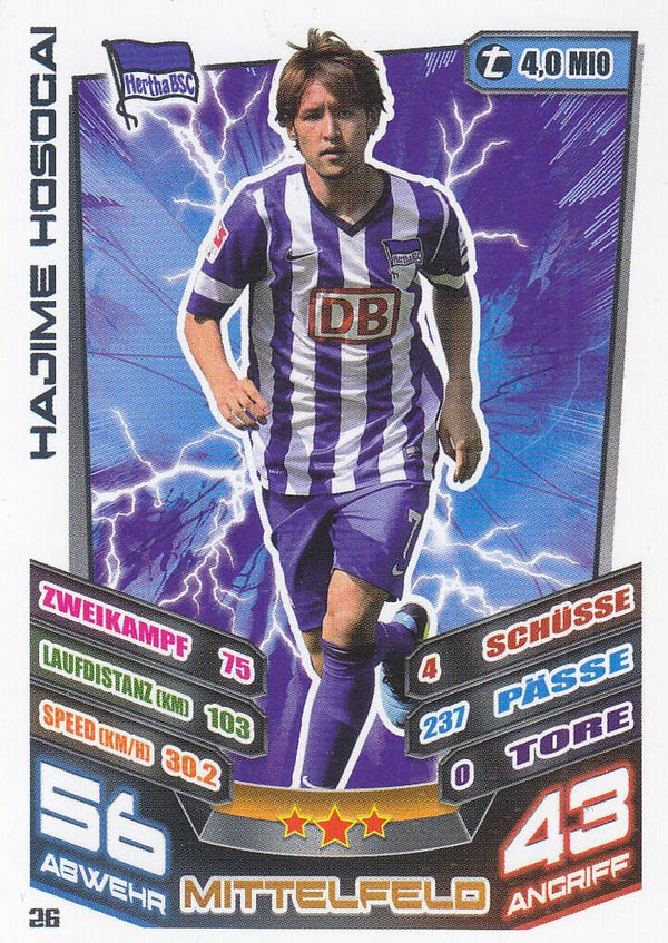 Hajime Hosogai / Hertha BSC Berlin / Topps Match Attax 2013 / Basis Karte / Nr. 26
