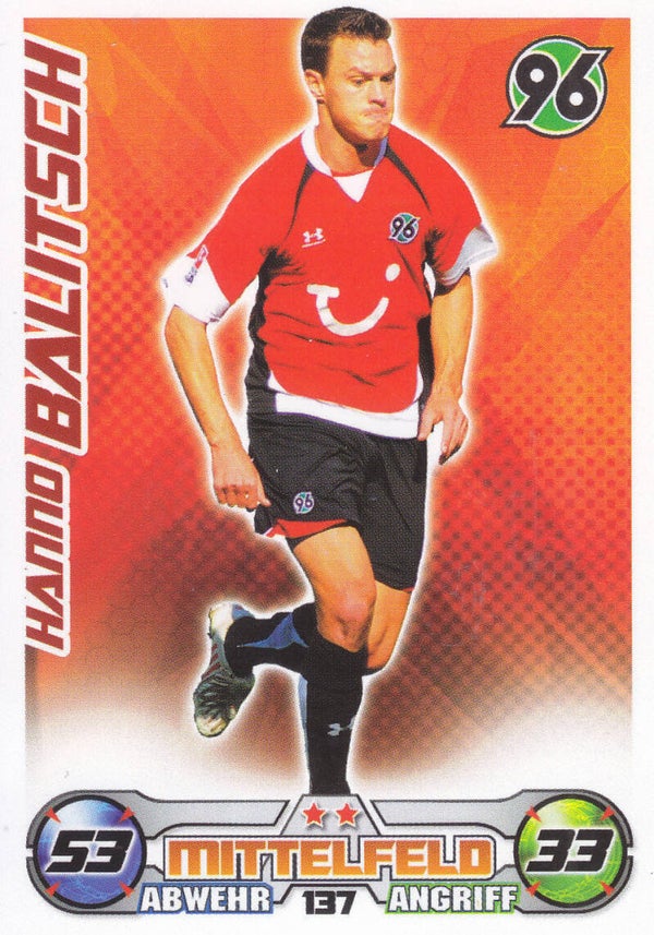 Hanno Balitsch - Hannover 96 - Topps Match Attax Bundesliga 2009 - Basis Karte - Nr. 137
