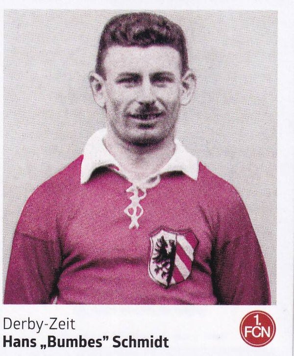 Hans Bumbes Schmidt - Panini 125 Jahre 1.FC Nürnberg / Derby-Zeit / Nr. 248