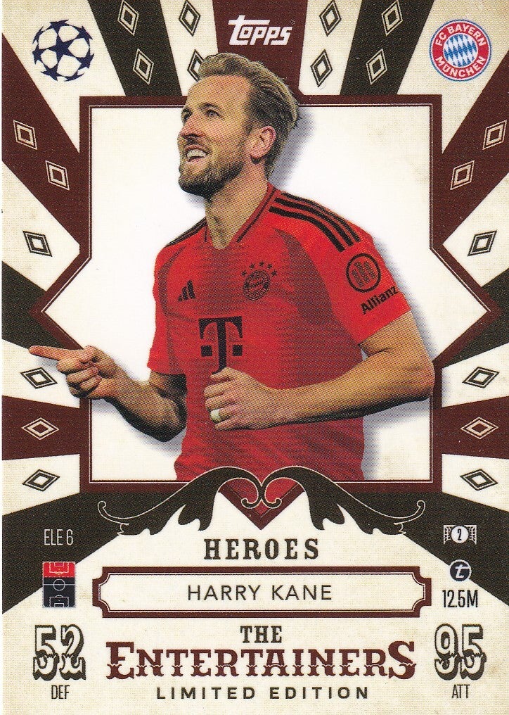 Harry Kane / FC Bayern München / Topps Champions League 2024 / Limited Heroes The Entertainers / Nr. ELE 6