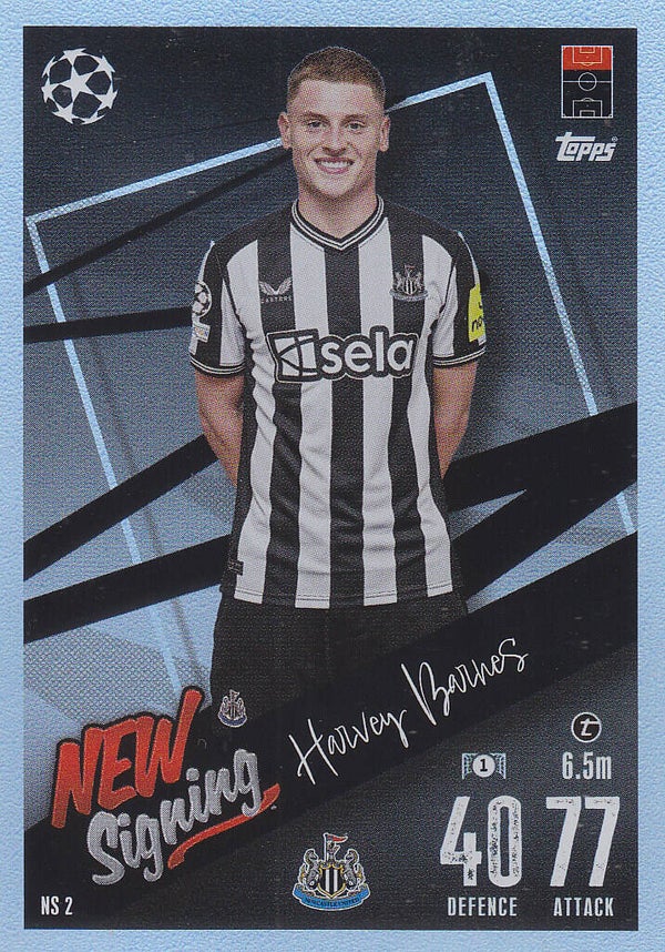 Harvey Barnes / Newcastle United / Topps Champions League 2023 / New Signing / Nr. NS 2