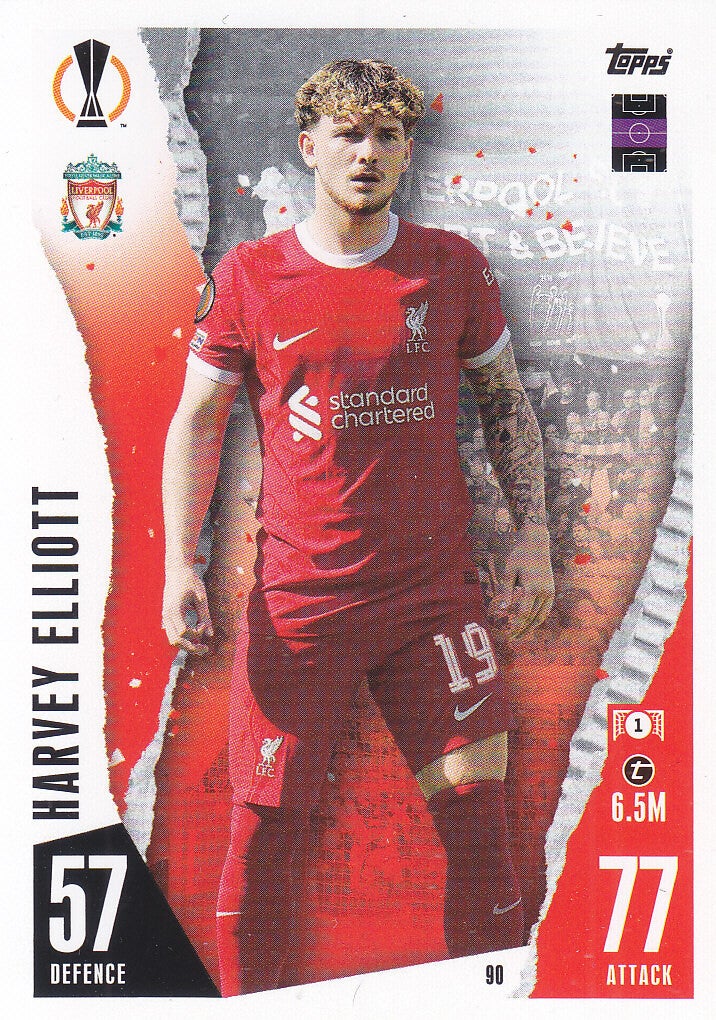 Harvey Elliott - FC Liverpool - Topps Champions League 2023 - Basis Karte - Nr. 90