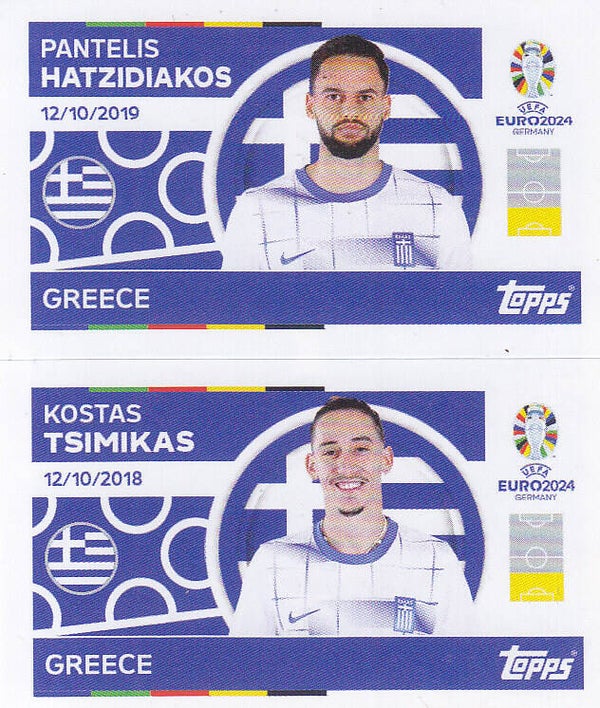 Pantelis Hatzidiakos & Kostas Tsimikas / Griechenland / Topps Basis Doppelbild / Nr. GRE 4 GRE 5