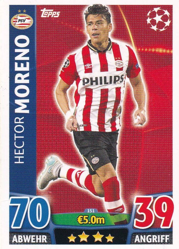 Hector Morena / PSV Eindhoven / Topps Champions League 2015 / Basis Karte / Nr. 151
