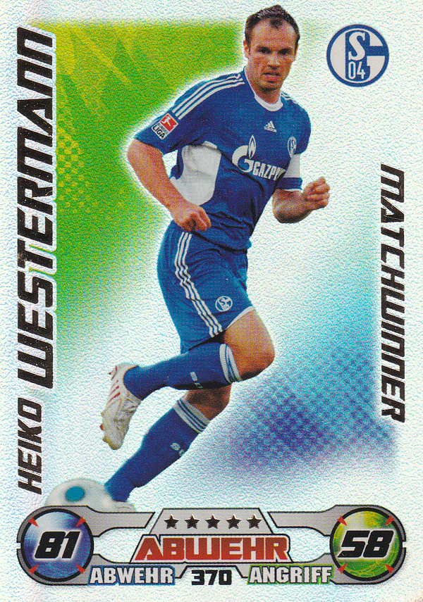 Heiko Westermann - FC Schalke 04 - Topps Match Attax 2009 - Matchwinner - Nr. 370