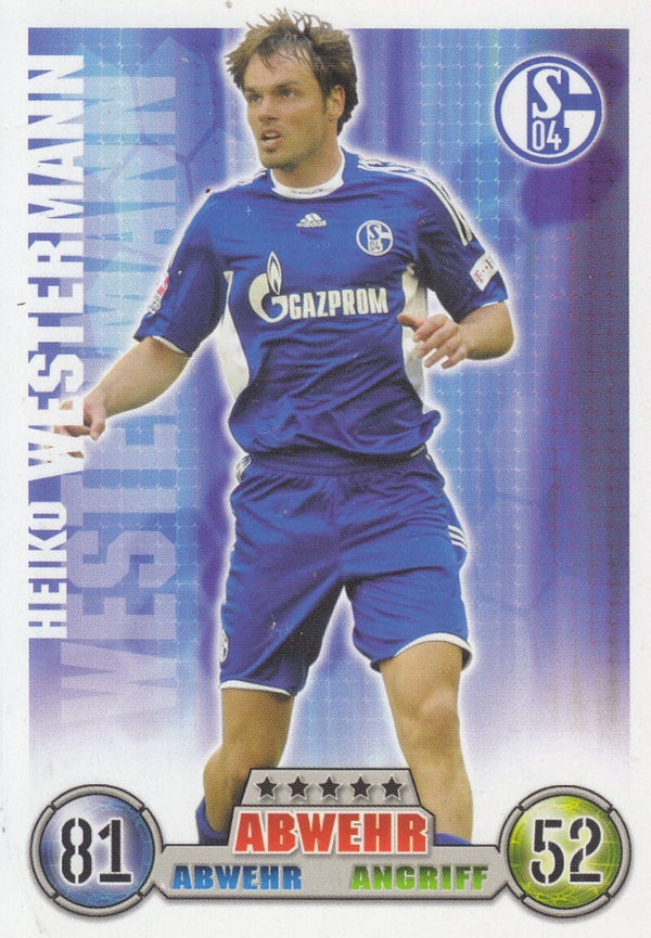 Heiko Westermann / FC Schalke 04 / Topps Match Attax 2008 / Basis Karte / Nr.274