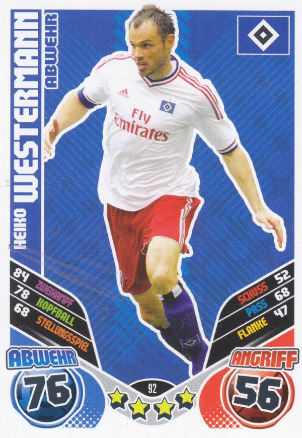 Heiko Westermann / Hamburger SV / Topps Match Attax 2011 / Basis Karte / Nr. 92