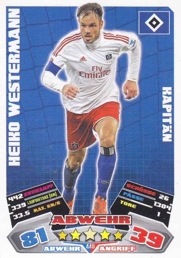 Heiko Westermann / Hamburger SV / Topps Match Attax 2012 / Kapitän Karte / Nr. 440