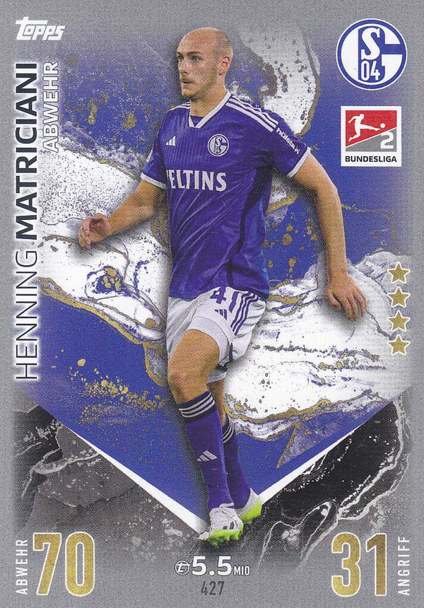 Henning Matriciani ( FC Schalke 04 / Topps Match Attax 2023 / Basis Karte 2.Bundesliga / Nr.427