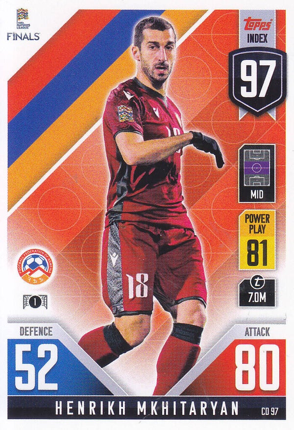 Henrikh Mkhitaryan / Armenien / Topps Uefa Nations League 2022 / Finals / Basis Karte / Nr. CD 97