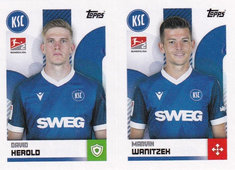 David Herold & Marvin Wanitzek - Karlsruher SC - Topps Bundesliga 2024 - Doppelbild - Nr. 475 Nr. 476