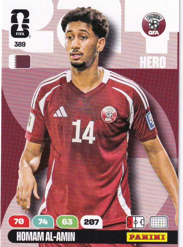 Homam Al-Amin - Qatar - Panini WM 2026 - Hero - Nr. 389