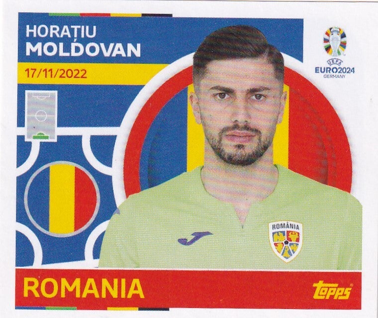 Horatiu Moldovan / Rumänien / Topps EM 2024 / Basis Bild / Nr. ROM 4
