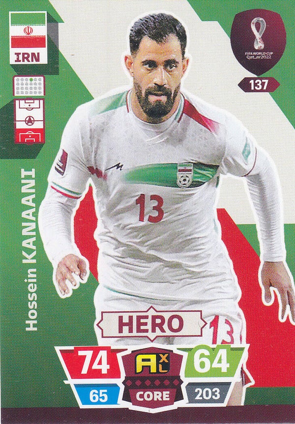 Hossein Kanaani / Iran / Panini WM 2022 / Hero Karte / Nr. 137