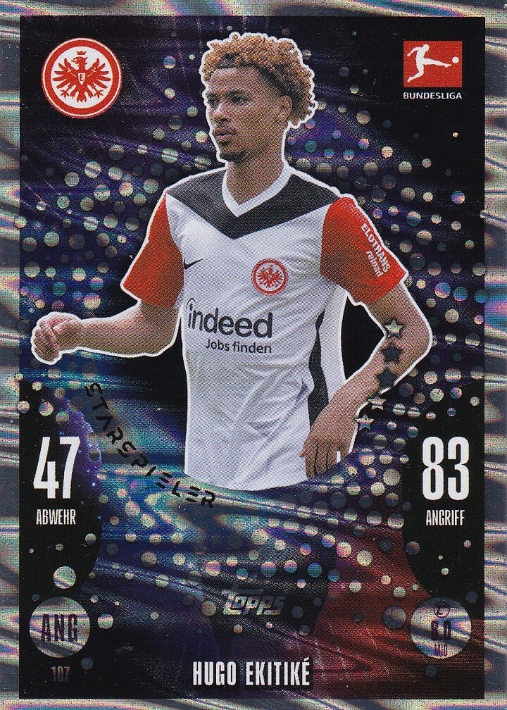 Hugo Ekitike / Eintracht Frankfurt / Topps Match Attax 2024 / Star-Spieler / Nr. 107