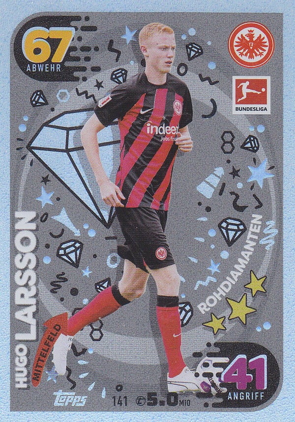 Hugo Larsson / Eintracht Frankfurt / Topps Match Attax 2023 / Rohdiamanten / Nr. 141